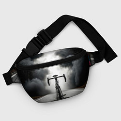 Поясная сумка Шоссейный велосипед в черном дыму, цвет: 3D-принт — фото 2