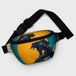 Поясная сумка Киберчеловек-волк, цвет: 3D-принт — фото 2