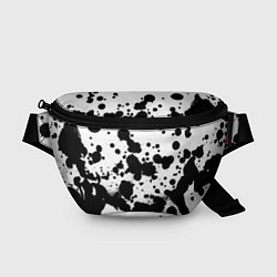 Поясная сумка Брызги черной краски, цвет: 3D-принт