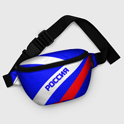 Поясная сумка Россия на синем фоне и триколор, цвет: 3D-принт — фото 2