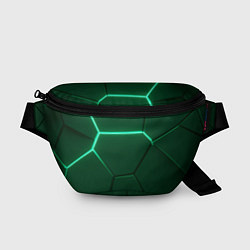 Поясная сумка Зеленые плиты с неоном, цвет: 3D-принт