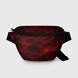 Поясная сумка Красные полигоны с неоном, цвет: 3D-принт