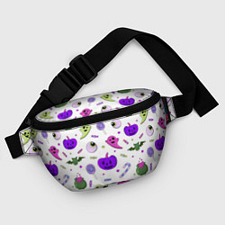 Поясная сумка Halloween purple pumpkin pattern, цвет: 3D-принт — фото 2