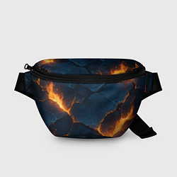 Поясная сумка Разлом плит с огнем, цвет: 3D-принт