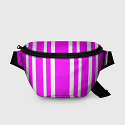 Поясная сумка Color white pink stripes, цвет: 3D-принт