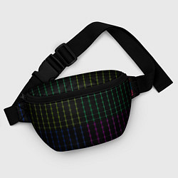 Поясная сумка Color black multicolored stripes, цвет: 3D-принт — фото 2