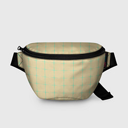 Поясная сумка Color beige green crosses