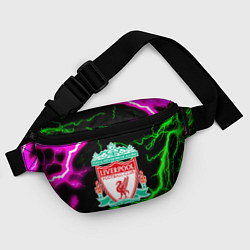 Поясная сумка Liverpool неоновые молнии, цвет: 3D-принт — фото 2