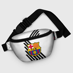 Поясная сумка Barcelona черно белые полосы, цвет: 3D-принт — фото 2