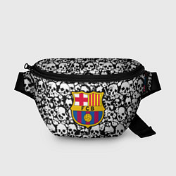Поясная сумка Barcelona черно белые черепа