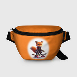 Поясная сумка Cyber fox cub is a cool skateboarder - ai art