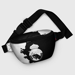 Поясная сумка Реал Мадрид черно белые краски, цвет: 3D-принт — фото 2