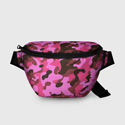 Поясная сумка Камуфляж: розовый/коричневый, цвет: 3D-принт