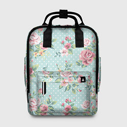 Рюкзак женский Цветы ретро 1, цвет: 3D-принт