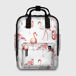 Рюкзак женский Действия фламинго, цвет: 3D-принт