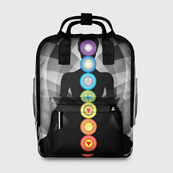 Рюкзак женский Йога - энергетические зоны, цвет: 3D-принт
