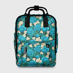 Рюкзак женский Голубые розы, цвет: 3D-принт