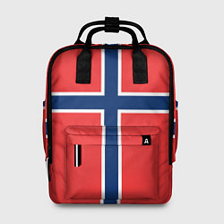 Рюкзак женский Флаг Норвегии, цвет: 3D-принт