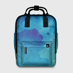 Рюкзак женский Синяя акварель, цвет: 3D-принт