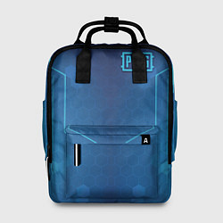Рюкзак женский PUBG: Blue Hexagons, цвет: 3D-принт