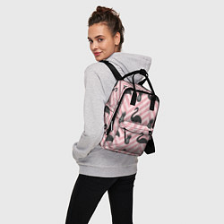 Рюкзак женский Черный фламинго арт, цвет: 3D-принт — фото 2
