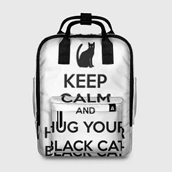 Рюкзак женский Обними своего черного кота, цвет: 3D-принт