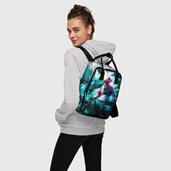 Рюкзак женский Череп в дыму, цвет: 3D-принт — фото 2