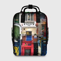 Рюкзак женский London doors цифровой коллаж, цвет: 3D-принт
