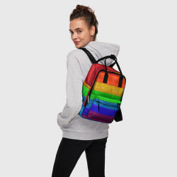 Рюкзак женский Разноцветные доски радужный, цвет: 3D-принт — фото 2