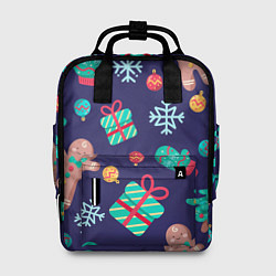 Рюкзак женский Новый Год, цвет: 3D-принт