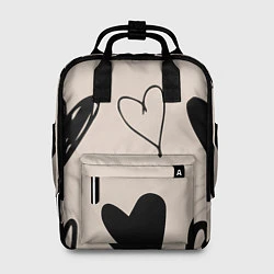 Рюкзак женский Сердечный паттерн, цвет: 3D-принт
