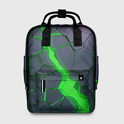 Рюкзак женский ЗЕЛЕНЫЙ РАЗЛОМ 3Д РАЗЛОМ, цвет: 3D-принт