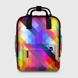Рюкзак женский Пиксельная радуга, цвет: 3D-принт