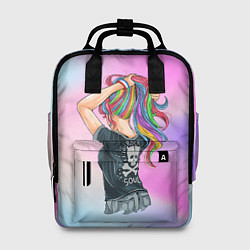 Рюкзак женский Девушка рок, цвет: 3D-принт