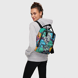 Рюкзак женский Черепа разноцветные, цвет: 3D-принт — фото 2