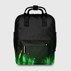 Рюкзак женский Зеленый огонь, цвет: 3D-принт