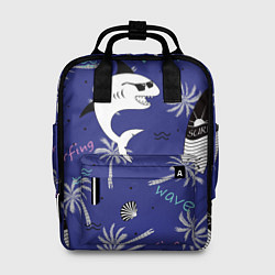 Рюкзак женский Акула и серфинг, цвет: 3D-принт