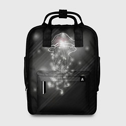 Рюкзак женский Медуза на черном, цвет: 3D-принт