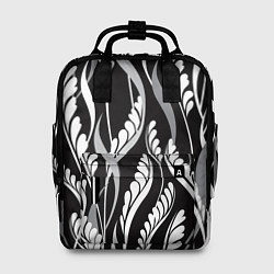 Рюкзак женский Листья в черно-Белом Цвете, цвет: 3D-принт