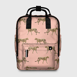 Рюкзак женский Гепарды на розовом, цвет: 3D-принт