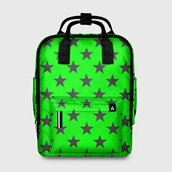 Рюкзак женский Звездный фон зеленый, цвет: 3D-принт