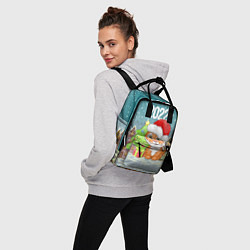 Рюкзак женский Тигренок с елочкой, цвет: 3D-принт — фото 2