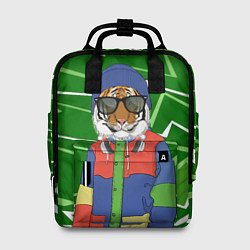 Рюкзак женский Крутой Тигр фурри на стиле, цвет: 3D-принт