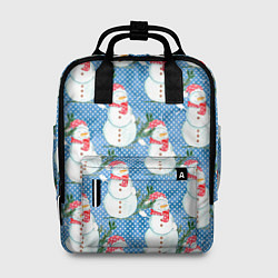 Рюкзак женский Много снеговиков, цвет: 3D-принт