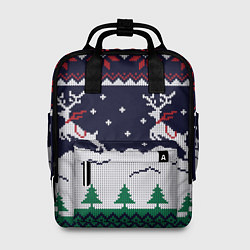 Рюкзак женский СВИТЕР С ОЛЕНЯМИ DEER SWEATER, цвет: 3D-принт