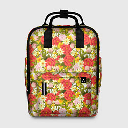 Рюкзак женский Красочный Цветочный Фон, цвет: 3D-принт