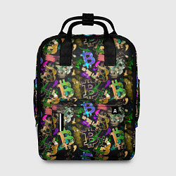 Рюкзак женский Bitcoin Биткоины, цвет: 3D-принт