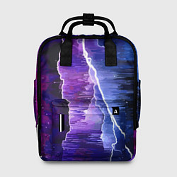Рюкзак женский Космическая молния, глитч, цвет: 3D-принт