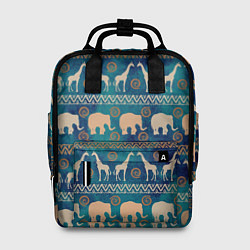 Рюкзак женский Жирафы и слоны, цвет: 3D-принт