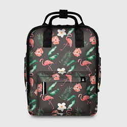 Рюкзак женский Фламинго и цветы паттерн, цвет: 3D-принт